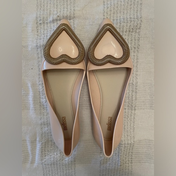 Melissa Pointy Heart Flats Size 6 - Picture 2 of 3